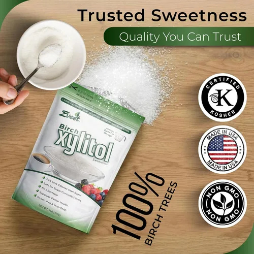Miniatura 6 de Edulcorante de Abedul Xylitol de Zveet (fabricado en EE. UU)
