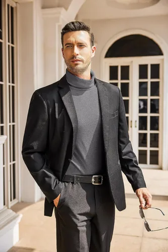 Miniatura 4 de COOFANDY Men's Casual Slim Fit Turtleneck T Shirts Lightweight Basic Cotton Pullovers