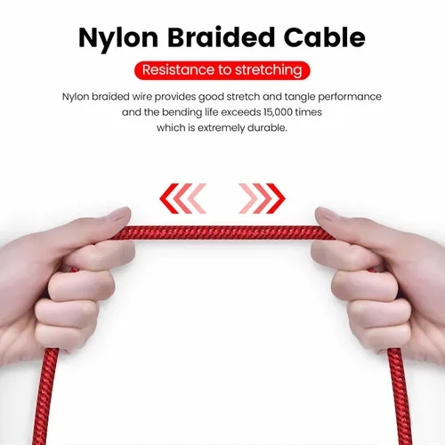 Miniatura 6 de MOSWAG Cable de extensión macho a hembra de 0.138 in con adaptador de audio estéreo de micrófono, nailon trenzado, compatible con estéreo de Rojo