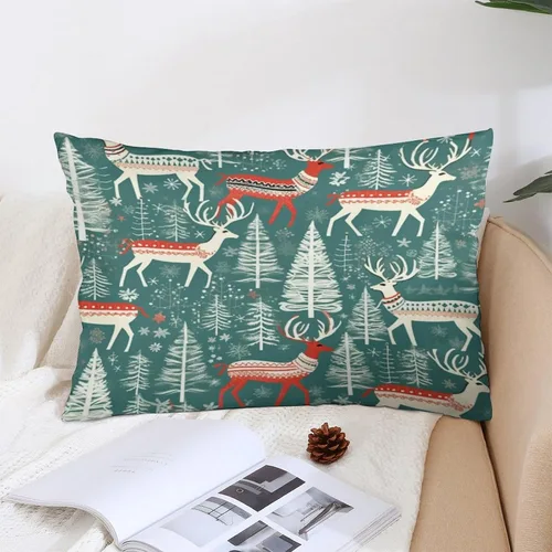 Miniatura 7 de Fundas de almohada refrescantes con diseño de reno burdeos, fundas de almohada lumbar para exteriores con cremallera invisible, funda de almohada
