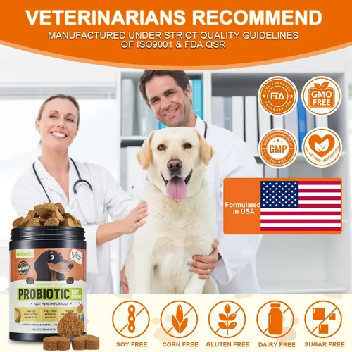 Miniatura 7 de Los probióticos masticables suaves para perros apoyan la salud intestinal, alivio de gases para la diarrea, el equilibrio digestivo de levaduras