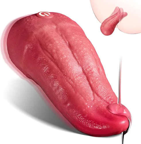 Vibrador de lengua para mujeres, vibradores realistas 3 en 1, juguetes sexuales para adultos con 9 modos de lamer, vibración y calentamiento para