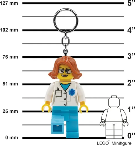 Miniatura 2 de LEGO City - Llavero de luz grande de 3 pulgadas de alto - Doctor (KE185H), luz para cordón, dije de bolsa