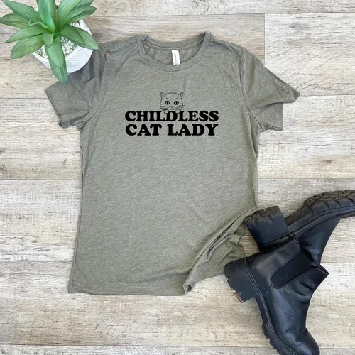 Miniatura 20 de Cute Women's Screen Printed Crew Neck Tee, Shirts With Sayings, Dusty Blue or Olive