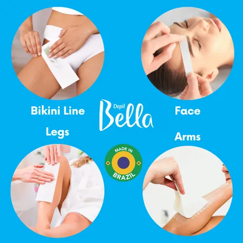 Miniatura 5 de Depil Bella Tiras de cera de tela no tejida 100% fibra natural Para depilación en casa y uso profesional (100 tiras)