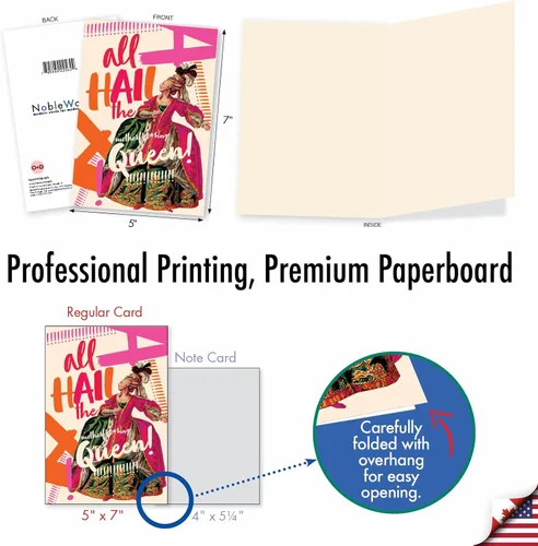 Miniatura 4 de NobleWorks - 1 Tarjeta divertida para todas las ocasiones para mujer - Tarjeta de notas de humor en blanco con sobre - All Hail the Queen C6677OCB