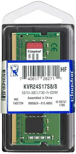 Kingston Technology (KVR24S17S8/8) ValueRAM 8GB 2400Mhz DDR4 No ECC CL17 SODIMM 1Rx8