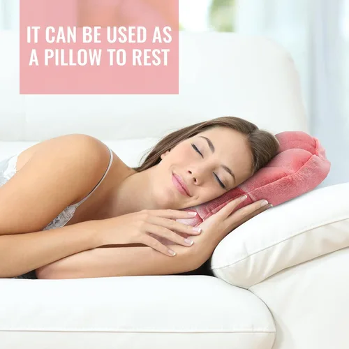 Miniatura 4 de Marsui Almohada decorativa de concha de mar rosa, almohada de 13 pulgadas en forma de concha rosa, regalo 3D inserto para playa, terciopelo suave