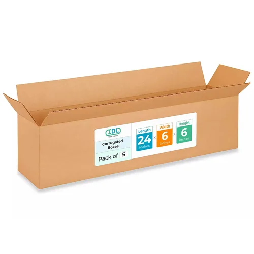 Miniatura 166 de IDL Packaging Paquete de 5 cajas de envío altas de 8 x 8 x 48 pulgadas, extra resistentes de 200 libras frente a caja regular, cajas de mudanza