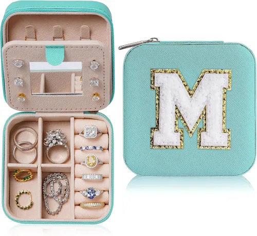 Parima Caja organizadora de joyas, organizador de joyas, estuche de joyería de viaje, organizador de anillos, organizador de collares, caja