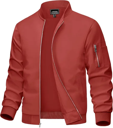 Miniatura 8 de MAGCOMSEN Chaqueta para hombre, ligera, cortavientos, chaqueta bomber resistente al viento, chaqueta casual con cremallera, abrigos ropa exterior