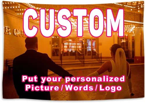 Miniatura 12 de KafePross Tapiz personalizado para colgar en la pared, 30 x 30 pulgadas, personaliza tu imagen, texto, dormitorio, pancarta para dormitorio