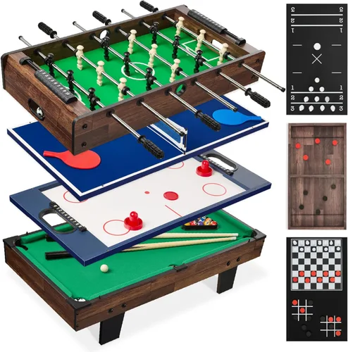 Best Choice Products Serie de mesas de juegos múltiples – Mesas de juego interactivas 4 en 1 y 11 en 1 para niños con futbolín, hockey sobre aire,