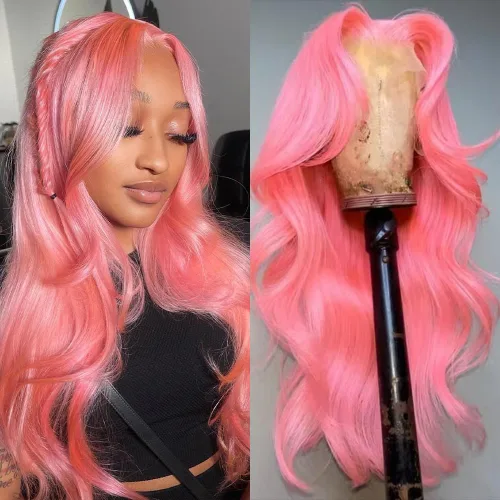 Miniatura 53 de Peluca de cabello humano con encaje frontal de onda corporal, rubio 613, brasileña 13x4, peluca frontal de encaje rubio de 200 densidad, nudos Rubio