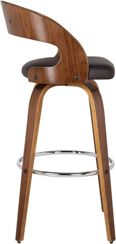 Miniatura 8 de Armen Living Shelly 26" Altura del Asiento Taburete Giratorio de Bar de Estilo Moderno de Mediados del Siglo para Isla de Cocina y Encimera en Cuero