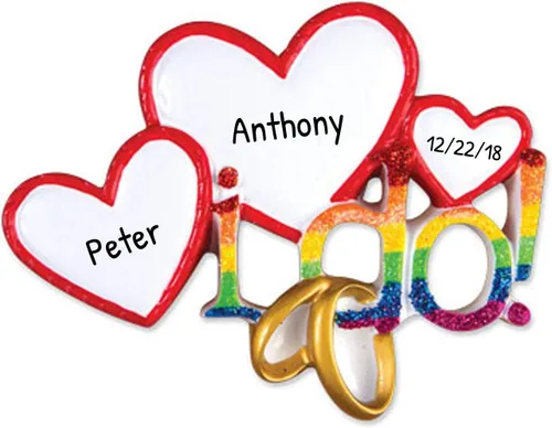Miniatura 7 de Elves - Adornos de arcoíris personalizados 2025 – Decoración del orgullo LGBTQ arco iris, adornos de recuerdo, corazón de Navidad para el orgullo