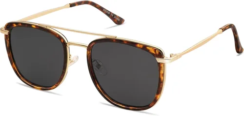 Miniatura 3 de SOJOS Gafas de sol polarizadas cuadradas estilo aviador retro para mujeres y hombres, gafas de sol vintage para mujer, UV400 SJ2180