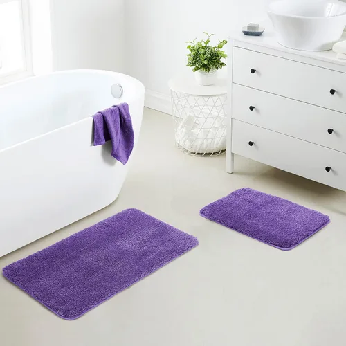 Miniatura 96 de YHF - Alfombras de baño de 20 x 32 pulgadas, extra gruesas y suaves, de microfibra peluda, lavables a máquina, alfombras de baño absorbentes, tapete
