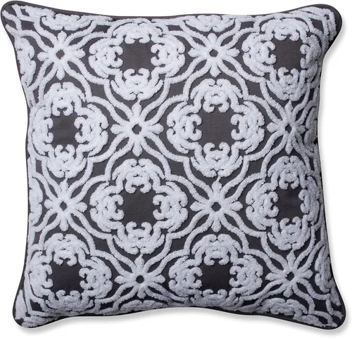 Miniatura 9 de Pillow Perfect Trellis - Almohadas para interiores y exteriores, 2 unidades, lumbares, 11.5 x 18.5 pulgadas, color negro