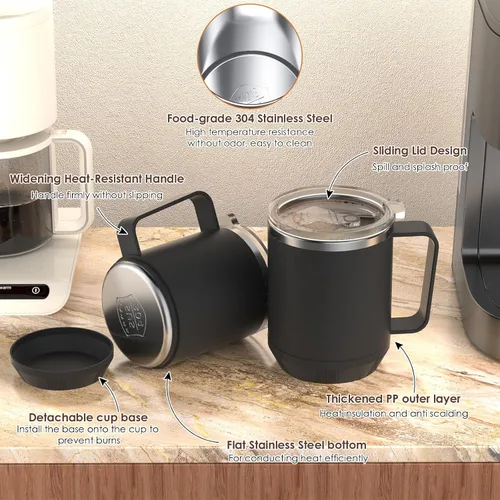 Miniatura 5 de Calentador de Taza de Café y Juego de Taza para Escritorio, Calentador Eléctrico de Taza de Café con Taza Calentada de 16oz, Calentador de Café
