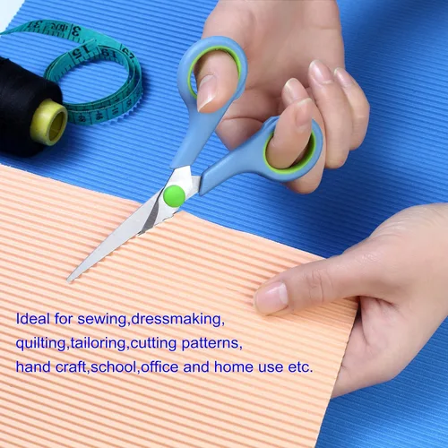 Miniatura 6 de Tijeras para todo propósito, juego de 5 tijeras, cuchillas afiladas de acero inoxidable de alta calidad, asas suaves y cómodas, adecuadas