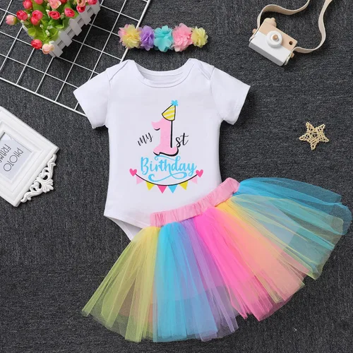 Miniatura 2 de ODASDO Baby Girl - Juego de 3 tutú, 3 unidades, para fiesta de cumpleaños