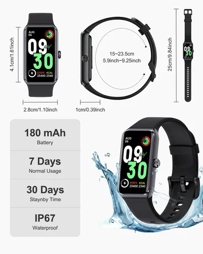 Miniatura 7 de DeerRun Monitor de actividad física para hombres y mujeres, monitor de salud 24/7 con frecuencia cardíaca y seguimiento del sueño, IP67 impermeable