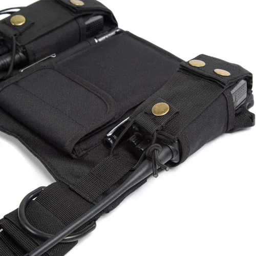 Miniatura 5 de Funda de hombro de radio para arnés de pecho, chaleco para radio bidireccional, bolsa frontal para walkie talkie con bolsas frontales para Kenwood