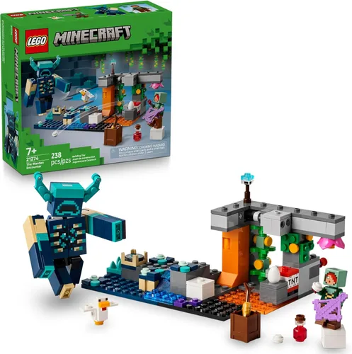 LEGO Minecraft The Warden Encounter - Juego de construcción coleccionable para niños y niñas de 7 años en adelante, con minifigura de guardabosques