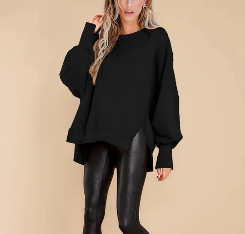 Miniatura 3 de BWQ Women's Oversized Sweatshirt Crew Neck Long Sleeve Shirts Pullover Long Sleeve Tops