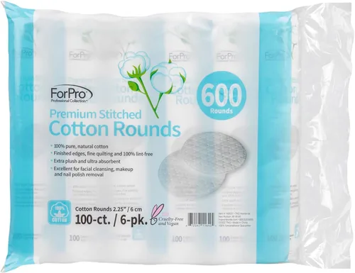 Miniatura 2 de ForPro Professional Collection ForPro - Rondas de algodón cosido de alta calidad, almohadillas de algodón 100% puro para quitar maquillaje, esmalte
