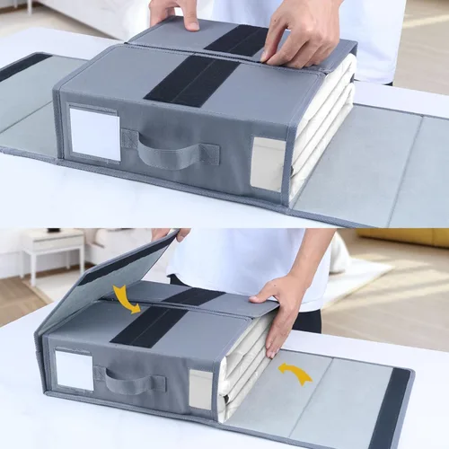 Miniatura 5 de Organizadores y Almacenamiento de Sábanas - Paquete de 4, Contenedor de Almacenamiento Cúbico Plegable para Sábanas, Organizadores de Armario