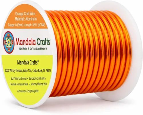 Miniatura 113 de Mandala Crafts - Alambre de aluminio anodizado de 8 calibre para hacer joyas - 9.75 m de alambre flexible negro colorido - Flexible para bonsái