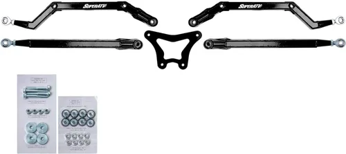 Miniatura 7 de SuperATV Brazos de Reacción Posteriores y Varillas Posteriores, de Alta Distancia, en Caja, para Polaris RZR XP 900 / XP 4 900 (2011-2014) - Negro
