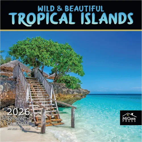 Miniatura 9 de MICASA PRESS Wild & Beautiful Beaches - Calendario de pared 2026 de 12 meses 12 x 24 pulgadas abierto Papel grueso y resistente Regalar