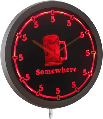 Miniatura 2 de AdvPro nc0700-b Reloj de pared LED con signo de neón de cinco en punto en algún lugar