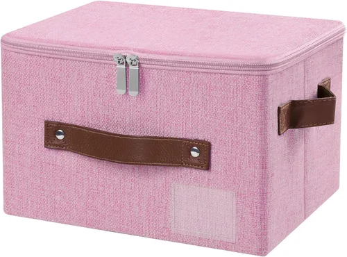 Miniatura 43 de Lucky Monet 1 contenedor de almacenamiento con tapas de cremallera de 10 x 8 x 7 pulgadas, cajas de almacenamiento plegables de tela con tapa