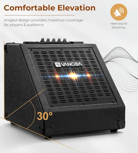 Miniatura 6 de Vangoa Amplificador de Batería Eléctrica 40W Profesional, Altavoz, 3 Entradas, Ecualizador de 3 Bandas Inalámbrico para Monitor de Batería