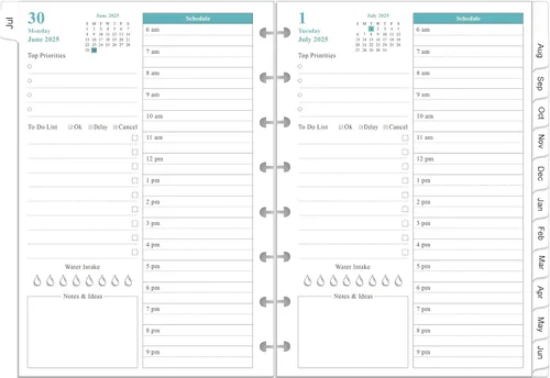 Miniatura 10 de Recambios de agenda 2026 para carpeta A5, agenda diaria y mensual de una página por día, de enero de 2026 a diciembre de 2026, lista de tareas