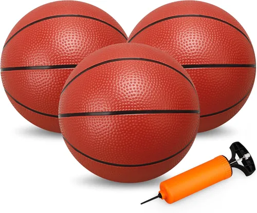 LNCOJOLM Pelota de baloncesto de 9.8 pulgadas para niños y adolescentes, pelota suave para aro de baloncesto, bolas impermeables de PVC tamaño 7