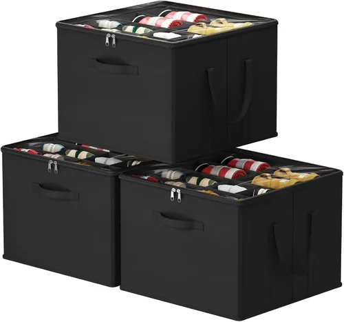 Miniatura 27 de Lifewit Organizador de almacenamiento de zapatos para armario para 12-16 pares, contenedor de almacenamiento grande de tela con cubierta