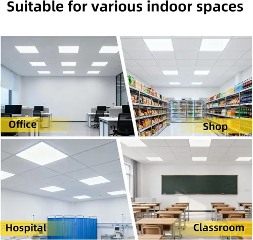 Miniatura 4 de Lámpara de techo LED de panel plano de 2 x 4, 7800 lúmenes, luz diurna súper brillante de 5000 K, 0-10 V regulable, certificación ETL, luz LED