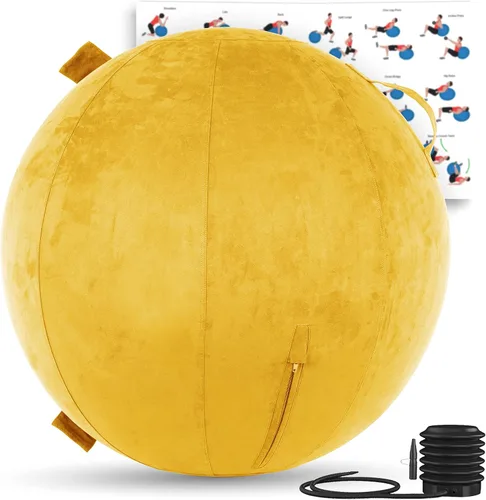 Miniatura 24 de Husband Pillow Exercise Ball, Cover with Pump for Yoga, Pilates, Fitness Balance Stability, Office Ball Chair Seat. Soft & Slip Resistant, Pro Guide