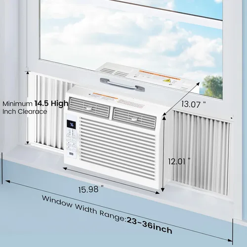 Miniatura 3 de Electactic Aire acondicionado de ventana de 6,000 BTU, unidad de CA tipo ventana con refrigeración, modo seco, 4 velocidades de ventilador