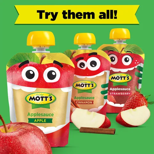 Miniatura 12 de Mott's Puré de manzana y canela, bolsas transparentes de 3.2 onzas, paquete de 20