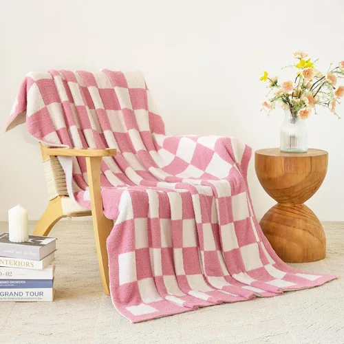 Miniatura 15 de Manta a Cuadros, Mantas Suaves y Acogedoras para Sofá Cama, Manta de Picnic de Viaje a Cuadros Esponjosa Ligera y Cómoda, Regalos para Sofá Silla