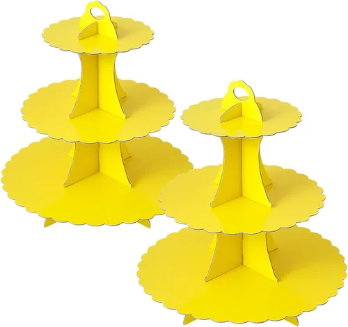 Miniatura 17 de Soleebee Soporte para Cupcakes de 3 Niveles, Torre de Cupcakes de Cartón, Torre de Soporte para Pasteles de Postre para Decoración de Cumpleaños