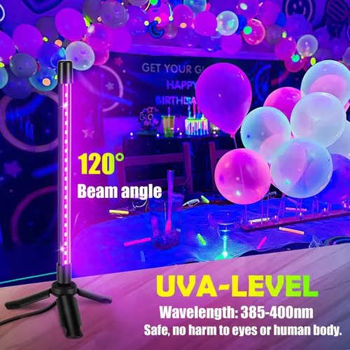 Miniatura 2 de Luz LED negra portátil USB de alta calidad, soporte de escritorio con cable de 5 pies + interruptor, brilla en la oscuridad para Halloween, fiesta