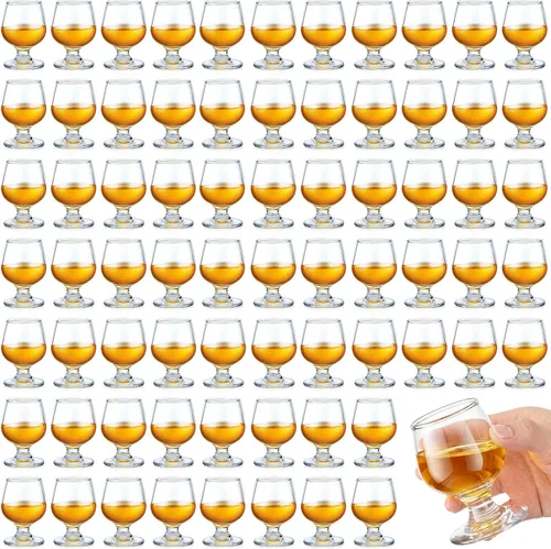 Miniatura 9 de Qunclay 24 Piezas Vasos de Chupito Lindos Copas Snifter de Coñac Pequeñas Copas Snifter de Brandy para Degustar Brandy Bebiendo Copas de Oporto