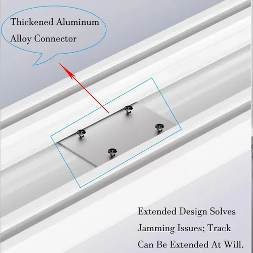 Miniatura 4 de Ceiling Curtain Track, Double Row Curtain Track Ceiling Mounted 3.94FT 6.89FT 5.58FT 9.84FT 13.12FT Sliding Rails for Curtains Room Divider for